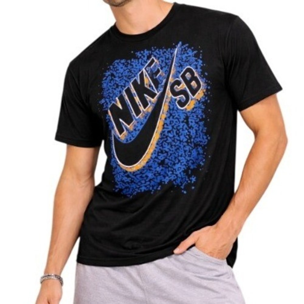 Nike SB Boys‎ Black Graphic Splatter Logo Short Sleeve Casual Tee Size XL NWT